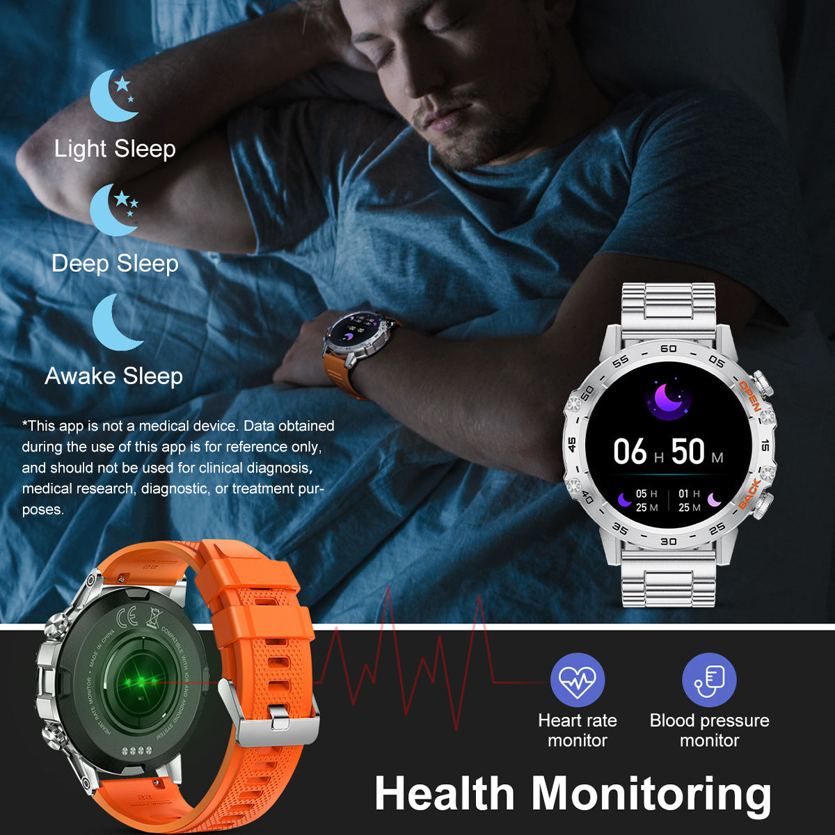 Multifunctional Health Monitoring Smart Watch Sports Waterproof