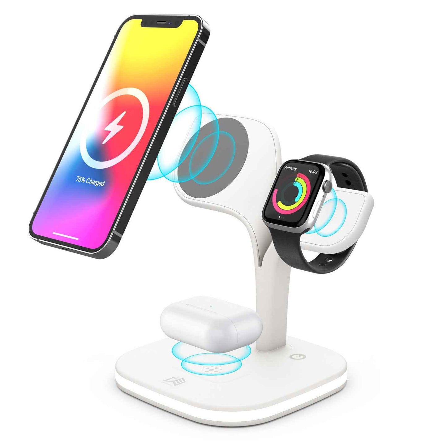 15W Magnetic Wireless Charging Stand for Phone Watch Earphones