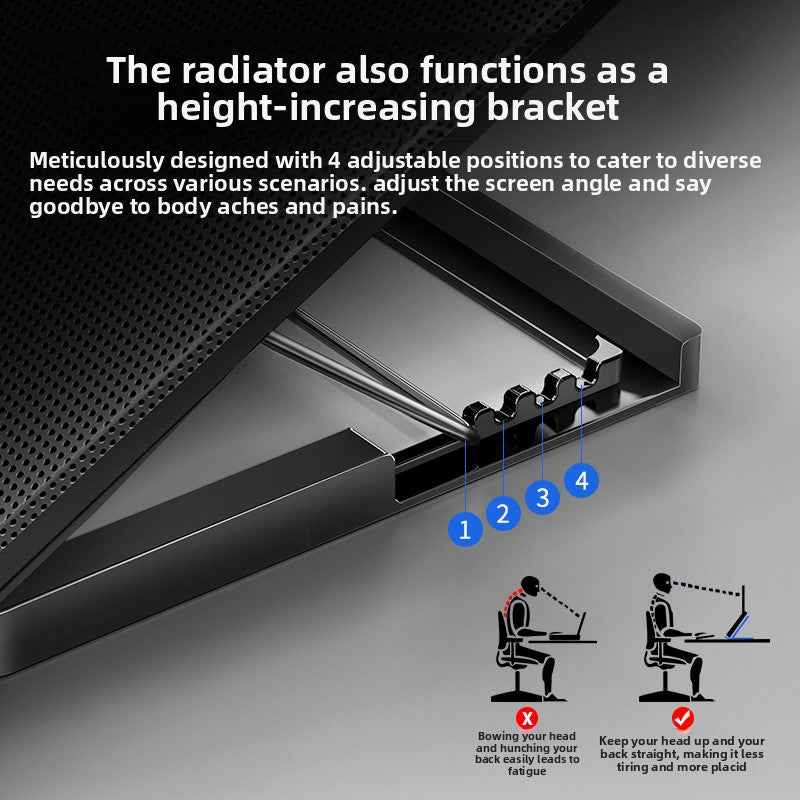 Adjustable Laptop Cooling Stand with Multi-Fan