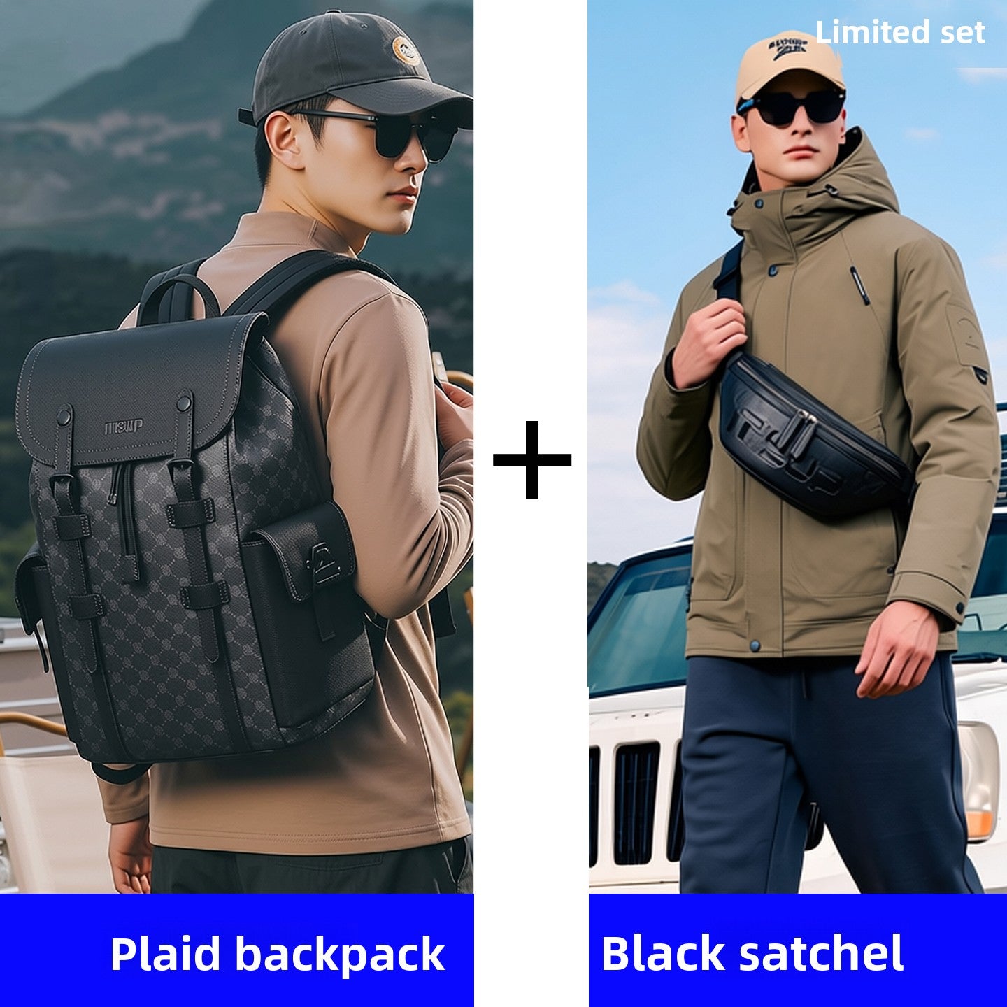 Mens British Style Travel Backpack with Laptop Compartment