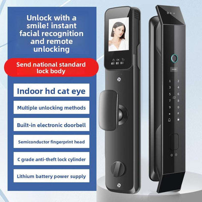 Smart Door Lock, 3D Face Recognition, Multiple Unlock Methods, WiFi Remote Control, Durable Construction