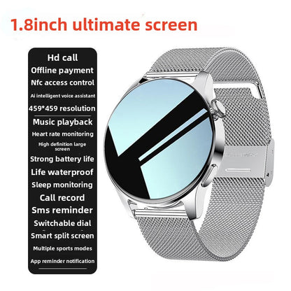 GT3Pro Smart Watch, 1.8", TFT Screen, Bluetooth Calling, Multi-Function: Includes heart rate monitoring blood pressure measurement sleep tracking and step counting, NFC Payment,