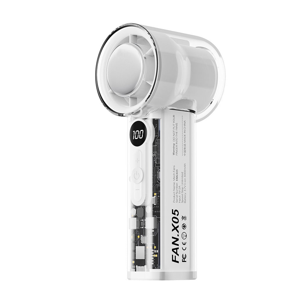 Portable USB Handheld Power Fan Wind with Transparent Housing for Ice Cooling - ZeeTec Store