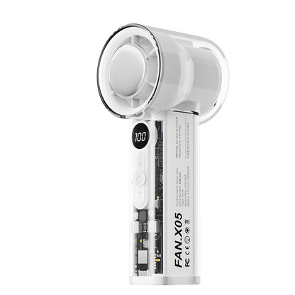 Portable USB Handheld Power Fan Wind with Transparent Housing for Ice Cooling - ZeeTec Store