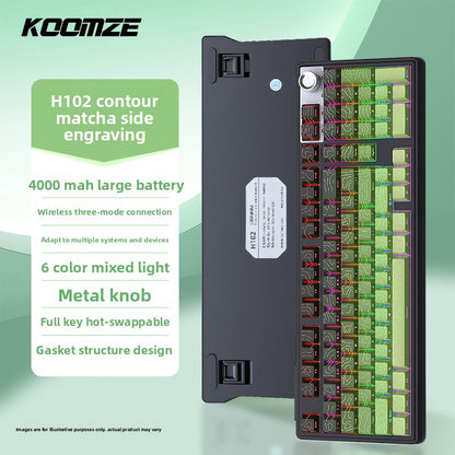 Koman 102 Mechanical Keyboard with Wireless Bluetooth Three-Mode Customization for Gaming and Office