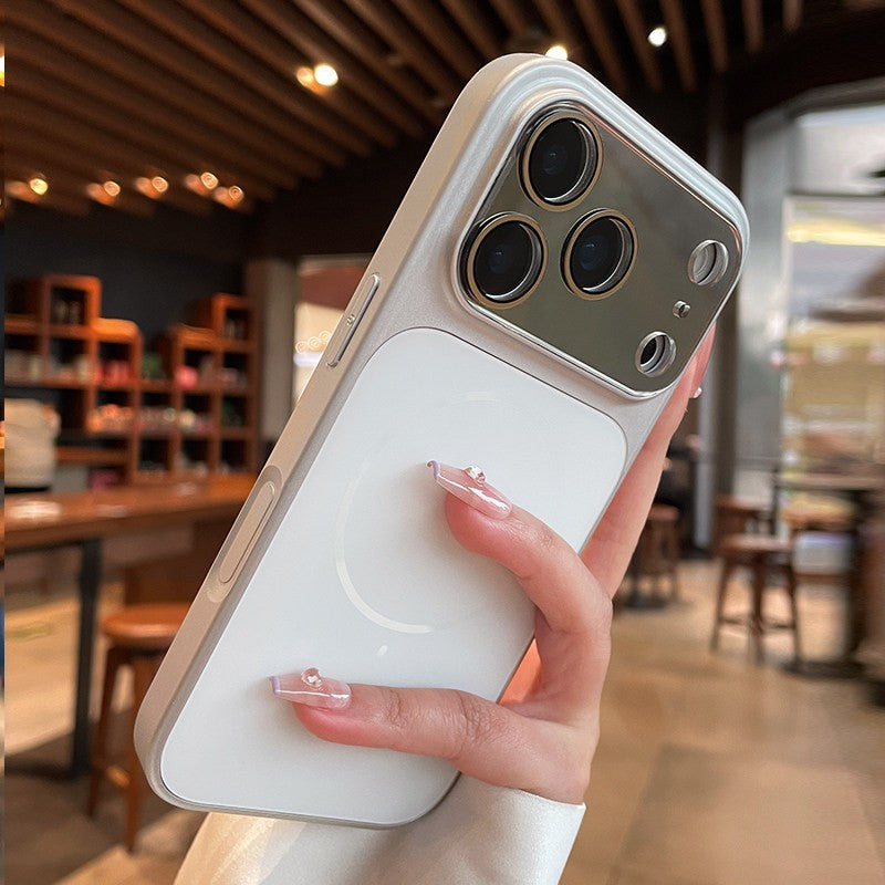 Flowing Light Design Phone Case with Magnetic Window
