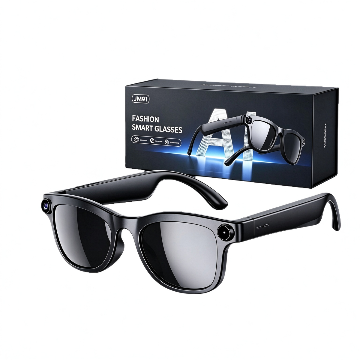 Smart Glasses with AI Translation HD Camera and Compatible with iOS Android. Combines photography, calling, recording, and real-time translation in one device.