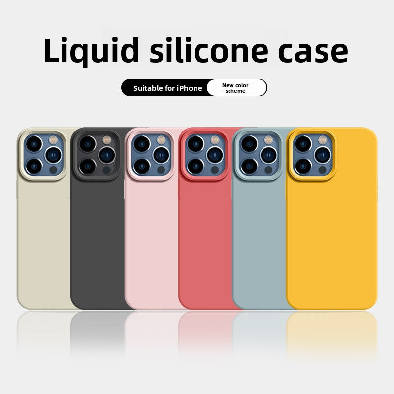 New Liquid Silicone Solid-Color Phone Case Shockproof