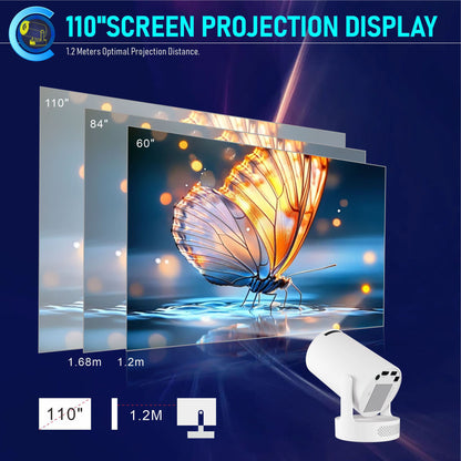 HY300 Ultra Portable 4K Home Projector with Built-in Speakers and HDMI Support. Compact and lightweight, easy to carry for home or outdoor entertainment