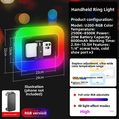 Portable Ring Fill Light with Adjustable Colors