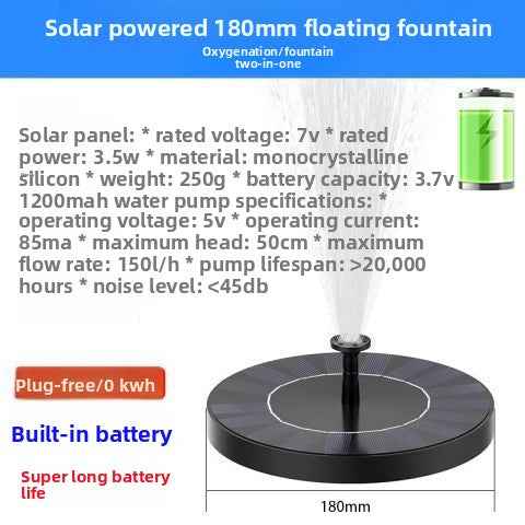 Solar Powered Floating Water Fountain