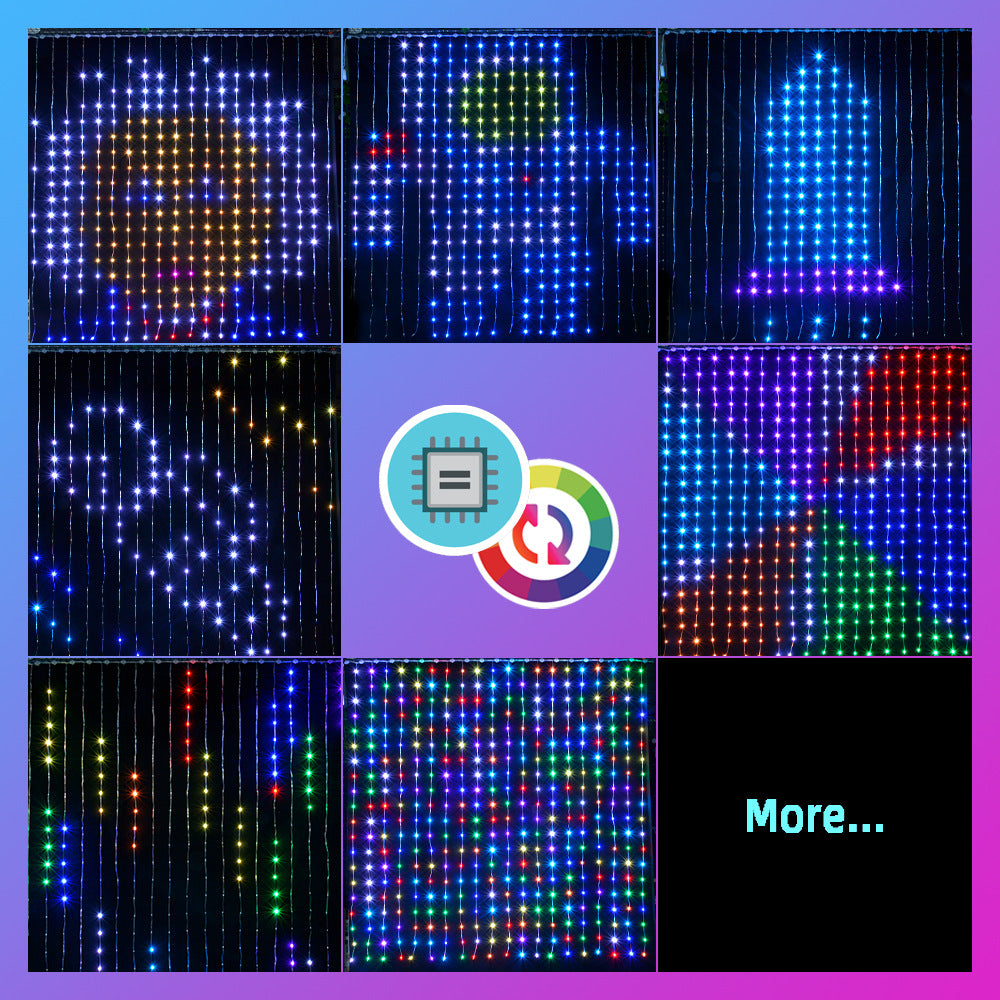 Bluetooth App Control RGB LED Curtain Lights Festive Occasions