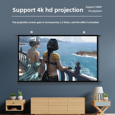Projector Portable Screen, Portable & Foldable: Easy to carry and store, Wall-Mounted Design: Convenient installation, Multiple Sizes & High-Quality Material