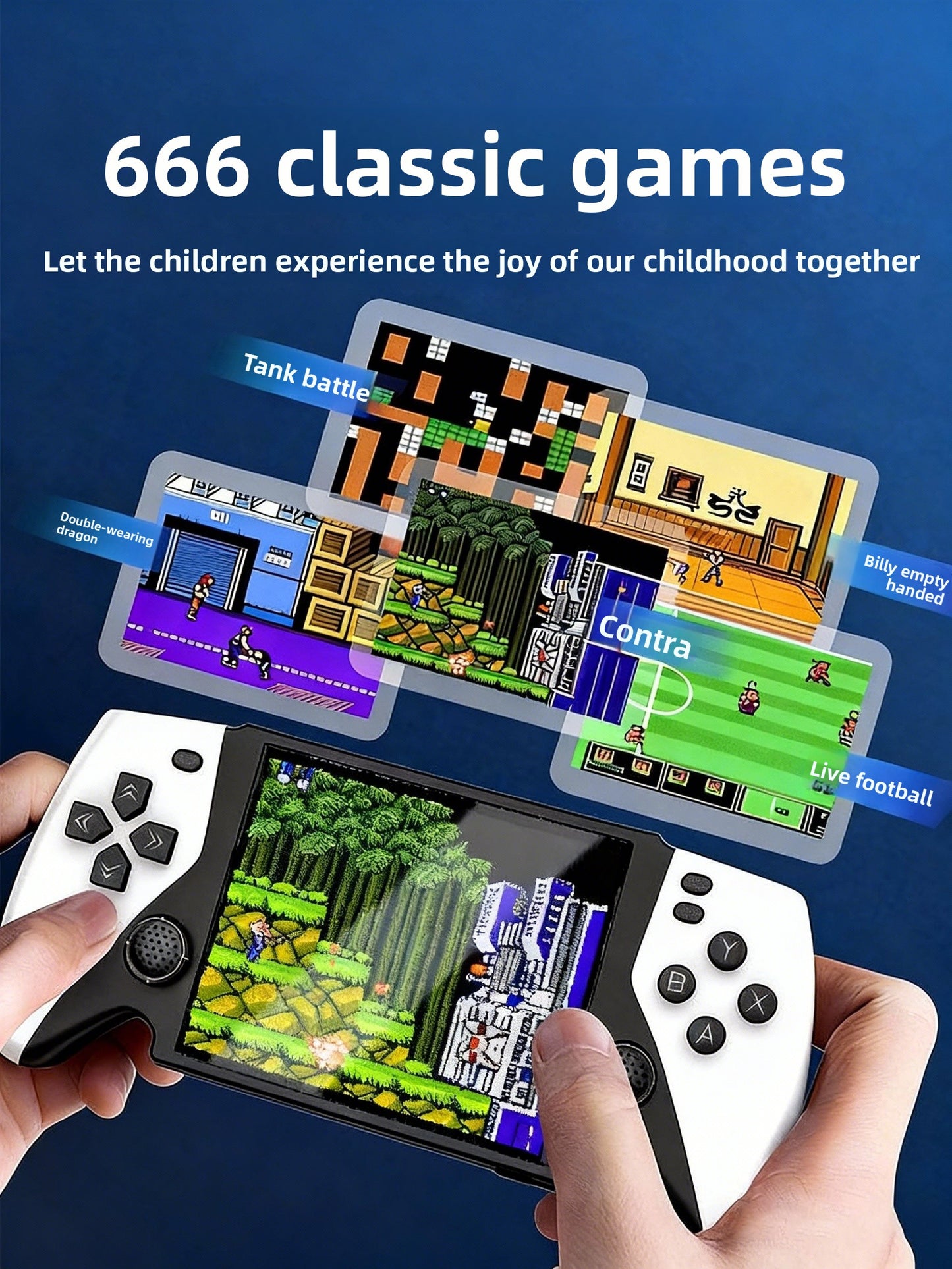 Handheld Game Console with Large Screen 3.5” and Eye Protection, Dual-Player Mode