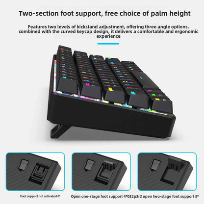 68-Key Wireless Bluetooth RGB Mechanical Keyboard with Detachable Keycaps