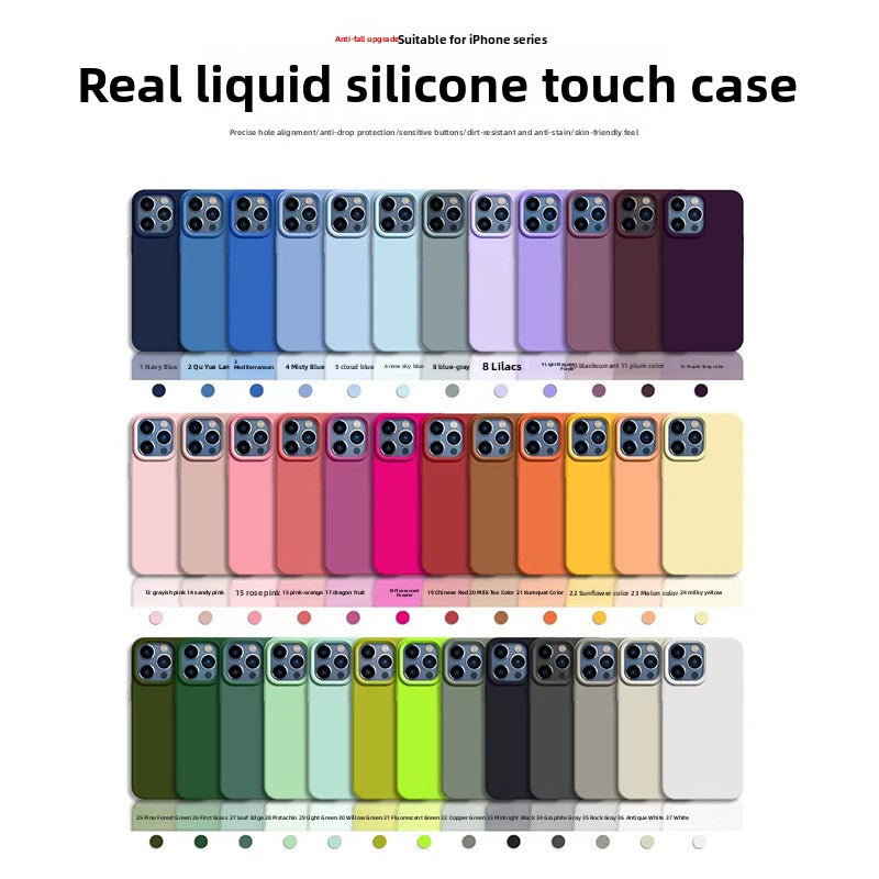 New Liquid Silicone Solid-Color Phone Case Shockproof