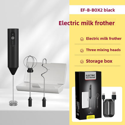Rechargeable Handheld Electric Mixer with Interchangeable heads for mixing, frothing, and blending tasks