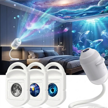USB Starry Sky Projector Night Light Voice Control Themes Festive Christmas Ambience