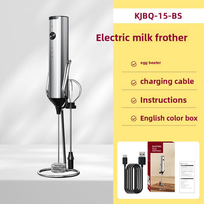 Rechargeable Handheld Electric Mixer with Interchangeable heads for mixing, frothing, and blending tasks