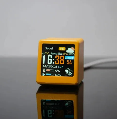 New Cross Border Intelligent Weather Station with 1.54 Inch Screen - WIFI Weather Clock for Temperature and Humidity, Perfect Personalize Desktop Decoration - ZeeTec Store