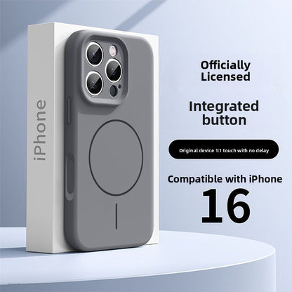 Liquid silicone phone case with full protection against drops and magnetic attachment