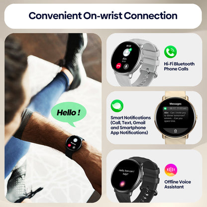 GT3 Pro Ultra-light Smartwatch AMOLED round Display with Bluetooth calling, Health Monitor and Smart notifications