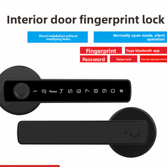 Smart Fingerprint Handle Lock, Two units per door (Smart handle outside and normal lock handle inside), Advanced fingerprint technology, Easily control and monitor, High Security, Durable Build, Versatile Unlocking: fingerprint password and key entry