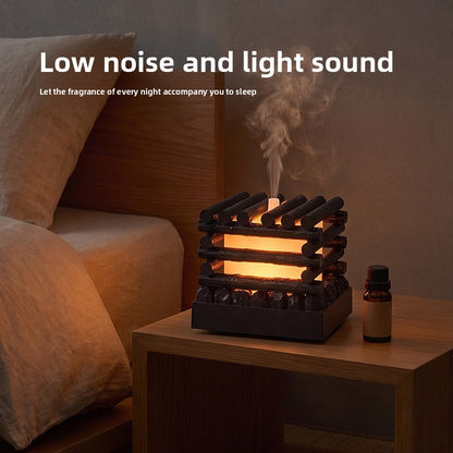 LED Simulated Wood Campfire Table Lamp with Aromatherapy