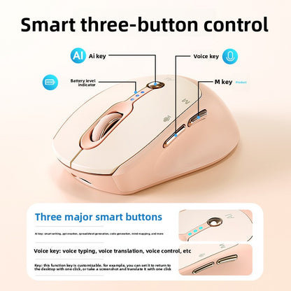 AI Voice Translation Wireless Mouse with Power Display