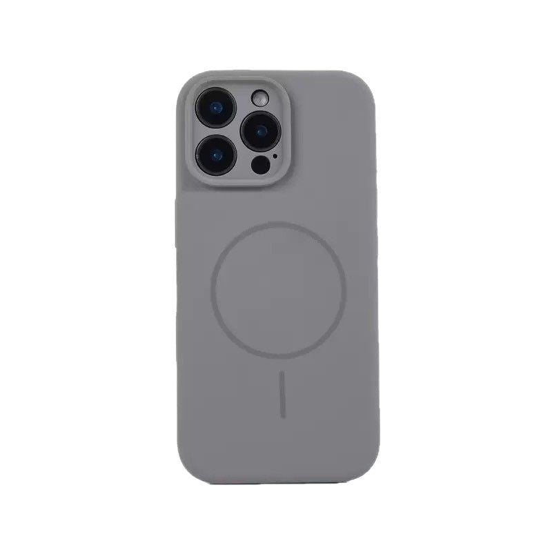 Liquid silicone phone case with full protection against drops and magnetic attachment