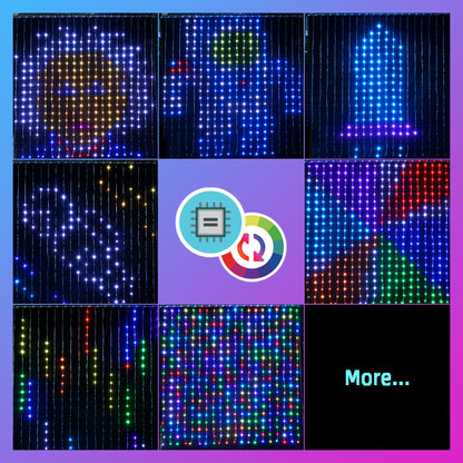 Bluetooth App Control RGB LED Curtain Lights Festive Occasions