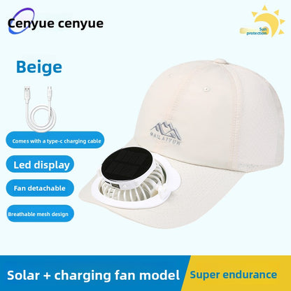 Solar Powered Digital Display Cooling Cap