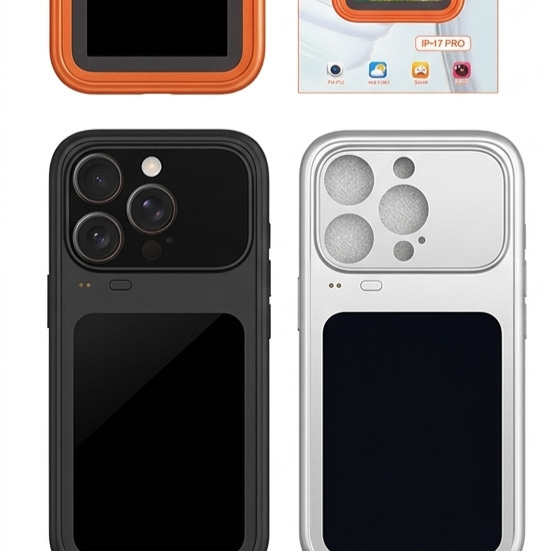 Smart Display Screen Phone Case, Features a 3.5-inch TFT screen for displaying dynamic wallpapers and information. Supports remote photo capture, screen-mirroring for selfies, and built-in games