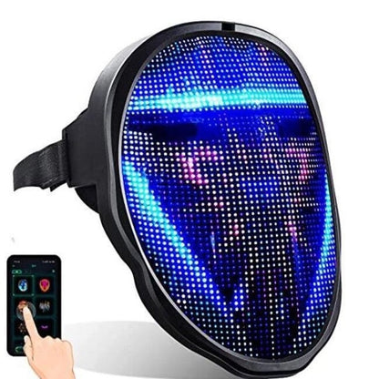 LED Light Up Mask App Gesture Control Lightweight Rechargeable