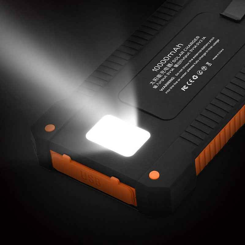 Solar Charger Power Bank with Compass and Carabiner