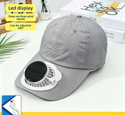 Solar Powered Digital Display Cooling Cap