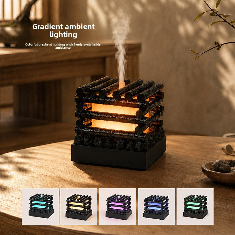 LED Simulated Wood Campfire Table Lamp with Aromatherapy