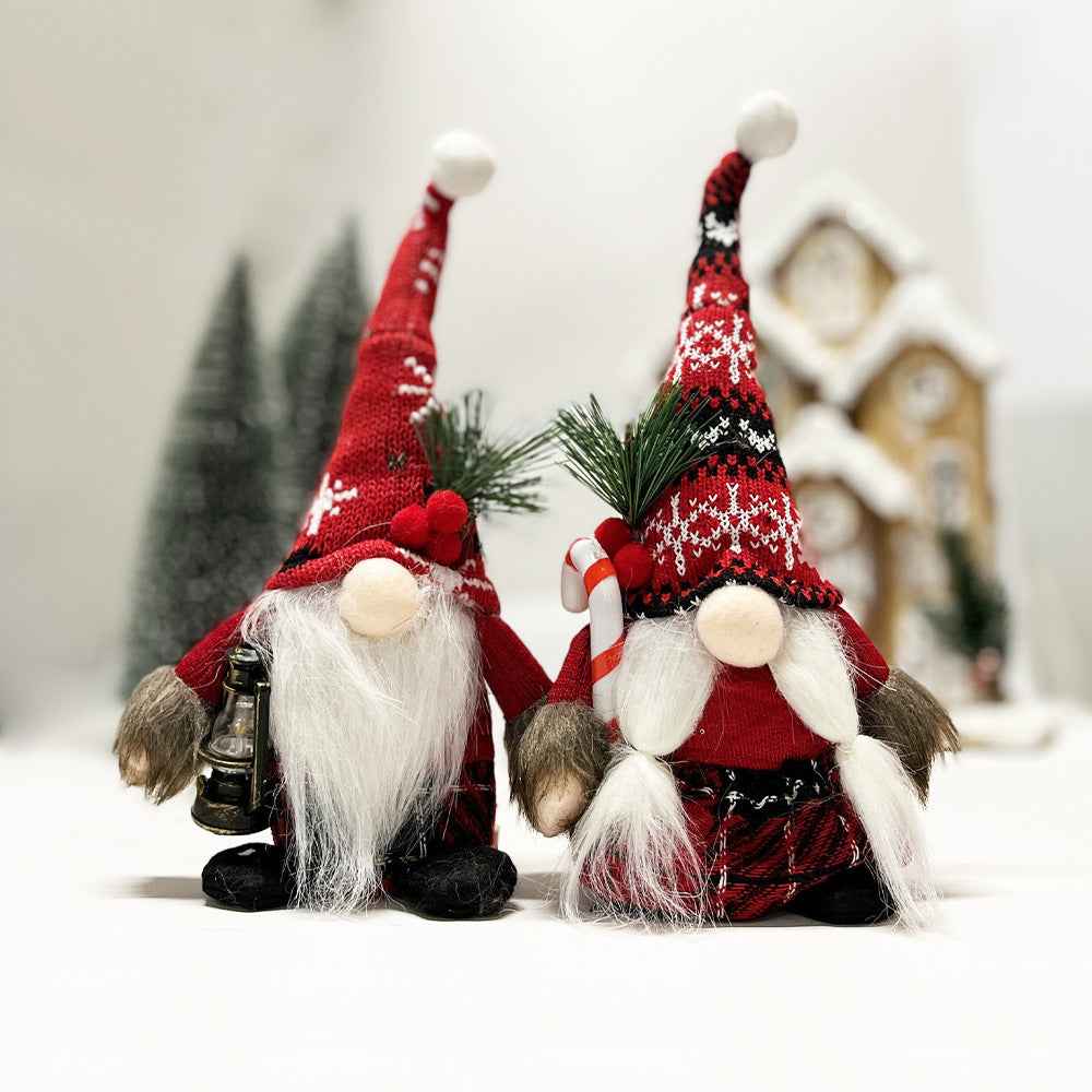 Knitted Hat Faceless Dwarf Doll Christmas Decoration
