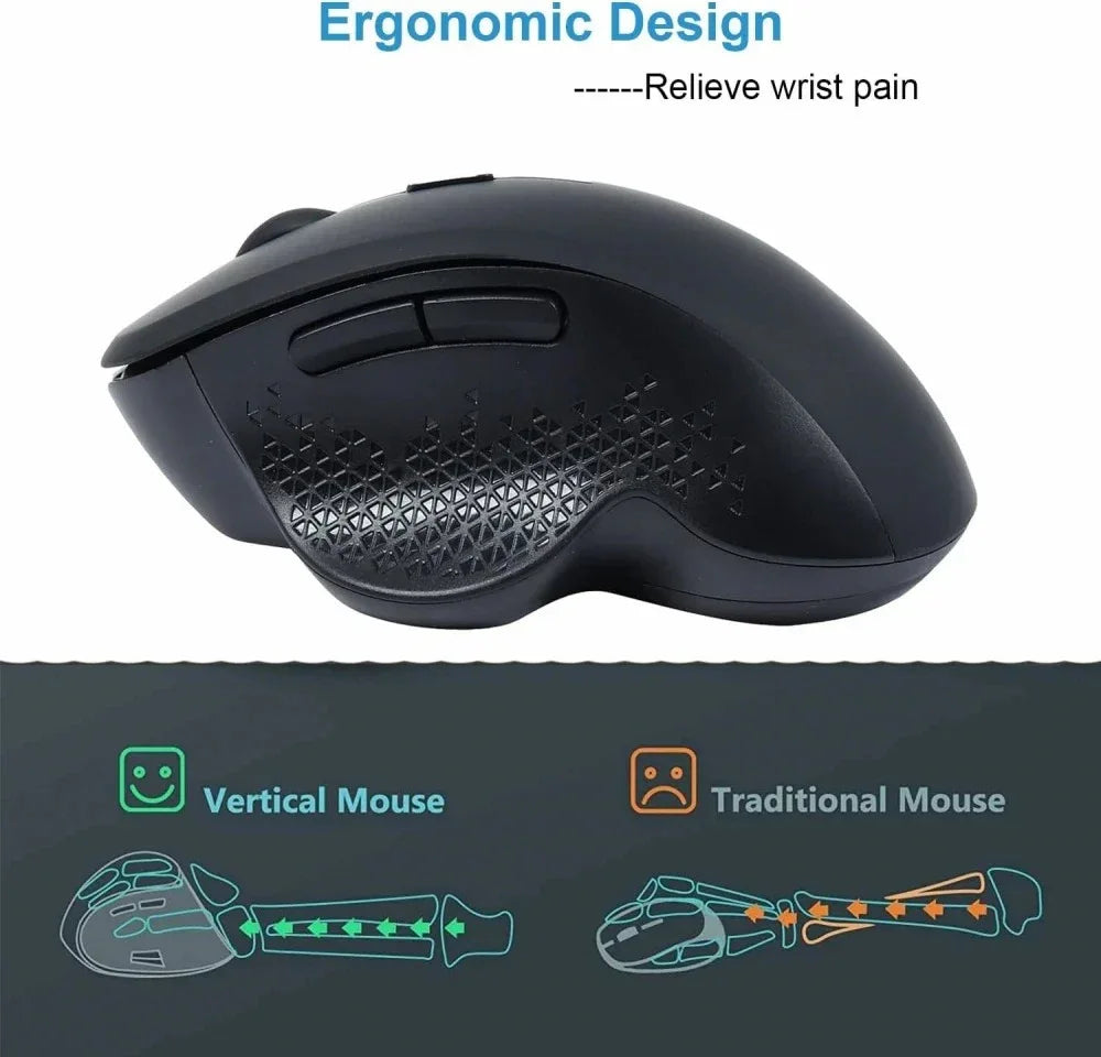 Bluetooth Wireless Gaming Mouse - Ergonomic Rechargeable 6-Button USB Mouse for PC and Laptop - ZeeTec Store