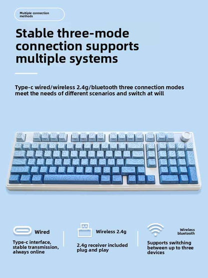 Koman 102 Mechanical Keyboard with Wireless Bluetooth Three-Mode Customization for Gaming and Office Use