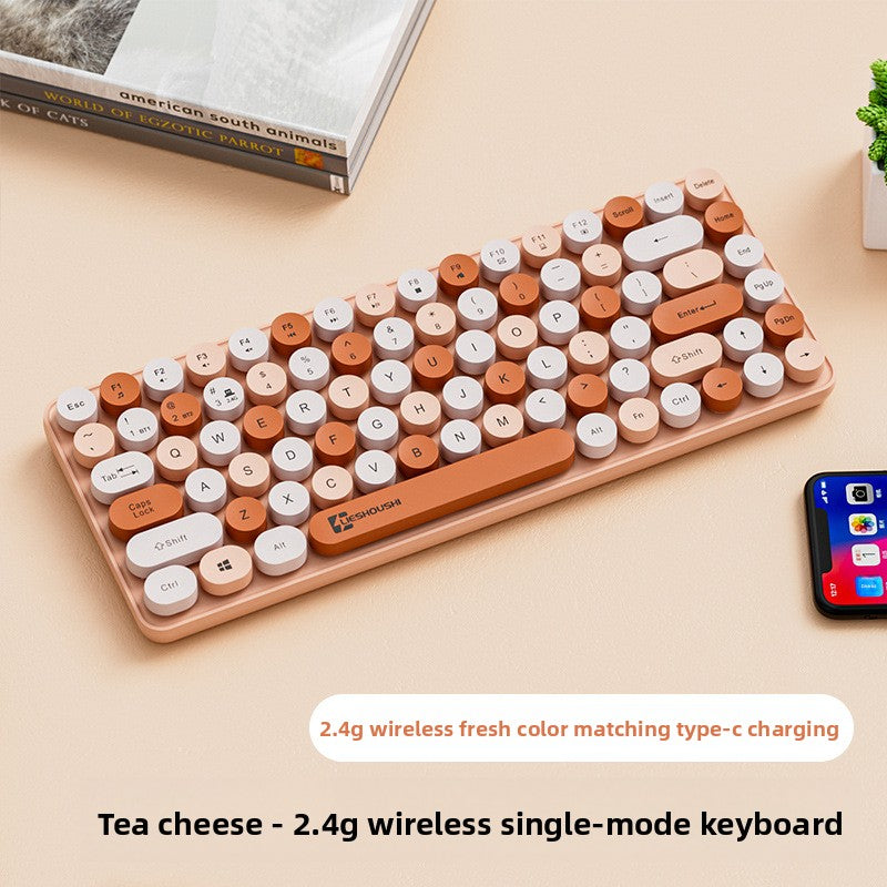 Aesthetic Wireless Mechanical Feel Silent Keyboard with Bluetooth