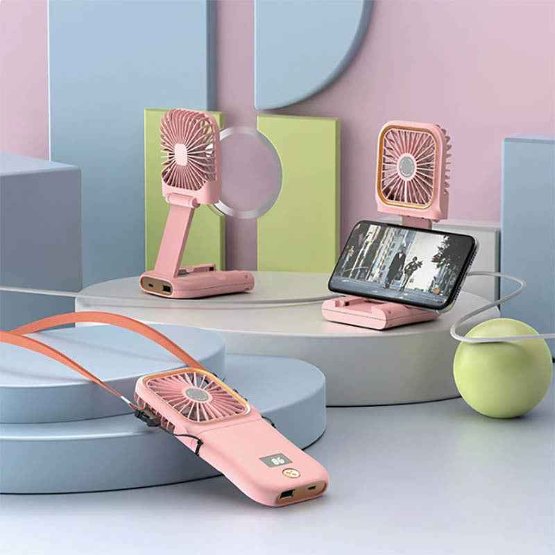 Foldable USB Handheld Fan with Power Bank Function