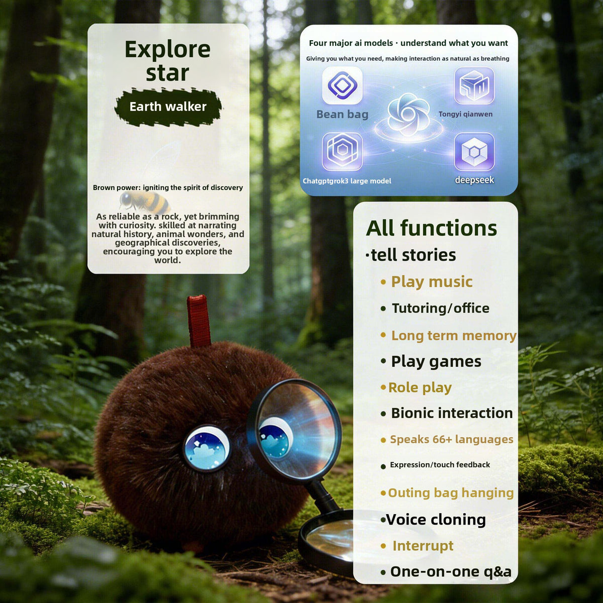 AI Interactive Plush Learning Companion AI Interaction Conversation