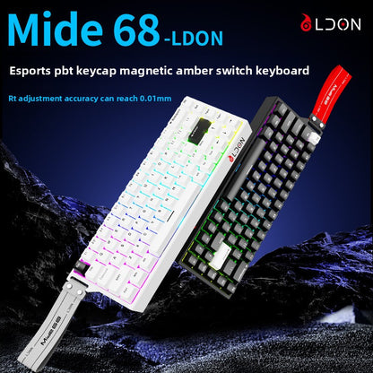 Mechanical Gaming Keyboard Wired 68 Keys with Magnetic Axis