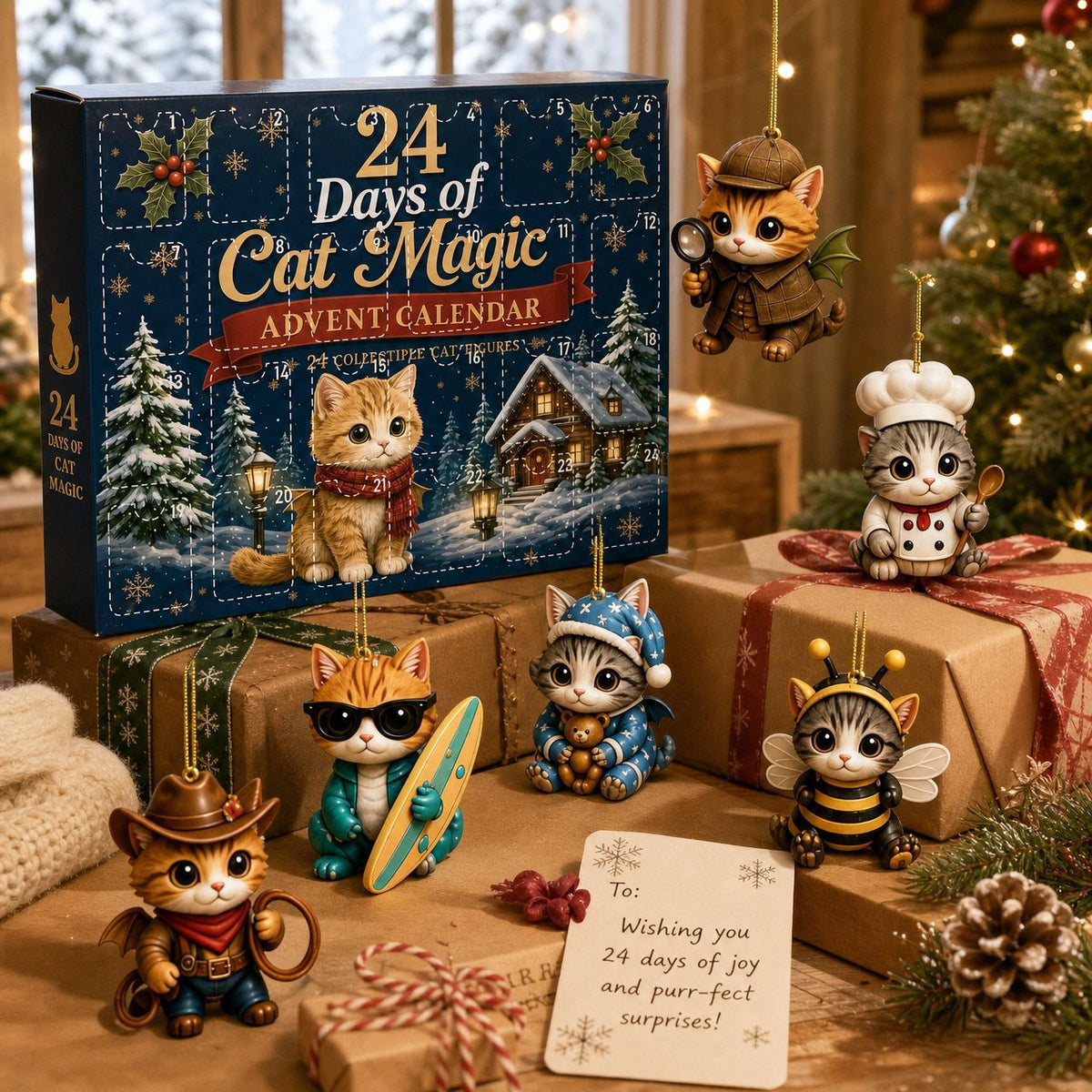 Cute Cat Theme  Advent Calendar Blind Box Christmas Countdown Surprise Gift Interactive Fun