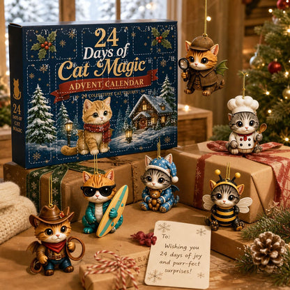 Cute Cat Theme  Advent Calendar Blind Box Christmas Countdown Surprise Gift Interactive Fun
