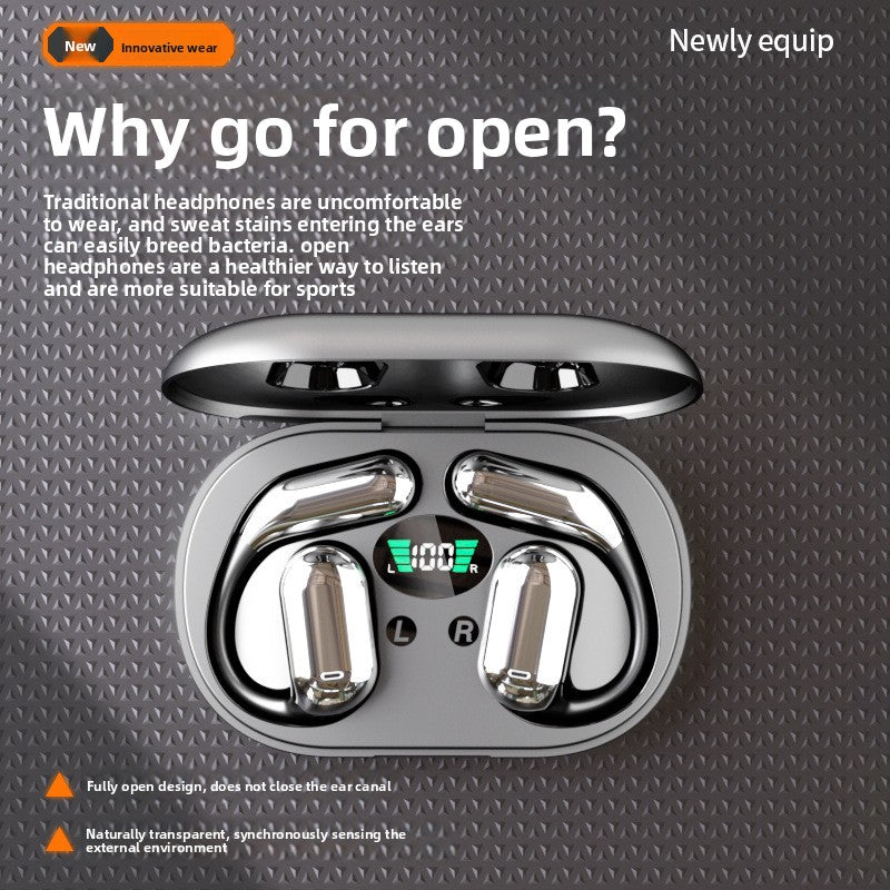 Open-Ear Wireless Bluetooth Headphones with AI Translation Sports optimized