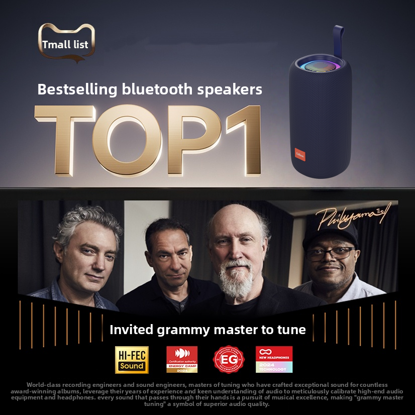 Portable Bluetooth Speaker 80W with Subwoofer RGB Lights