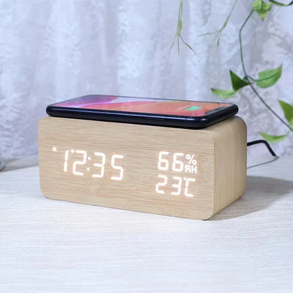Wireless Charging Clock with LED Display and Modern Design - ZeeTec Store