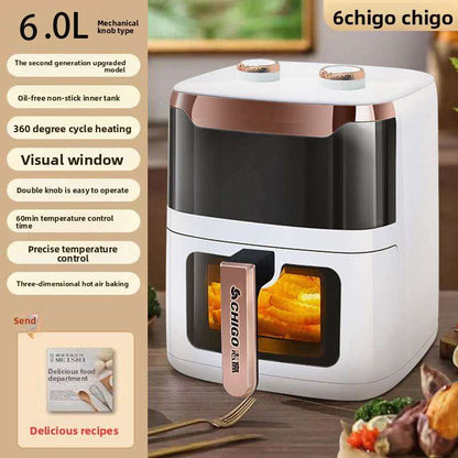 Smart Air Fryer with Visual Window, Smart Control, Large Capacity: 5L-6L, Multiple Models